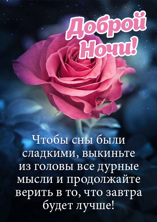 Спокойной ночи: Чтобы сны были сладкими, выкиньте из головы все дурные мысли и продолжайте верить в то, что завтра будет лучше!