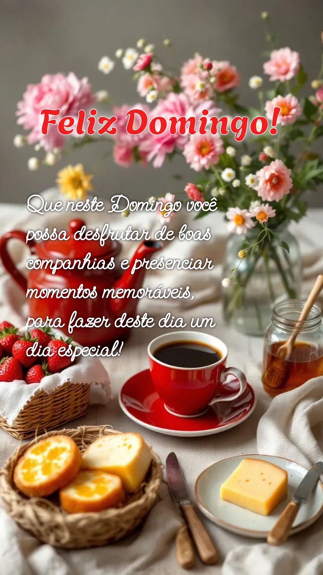 Mensagem de domingo: Que neste Domingo você possa desfrutar de boas companhias e presenciar momentos memoráveis, para fazer deste dia um dia especial!